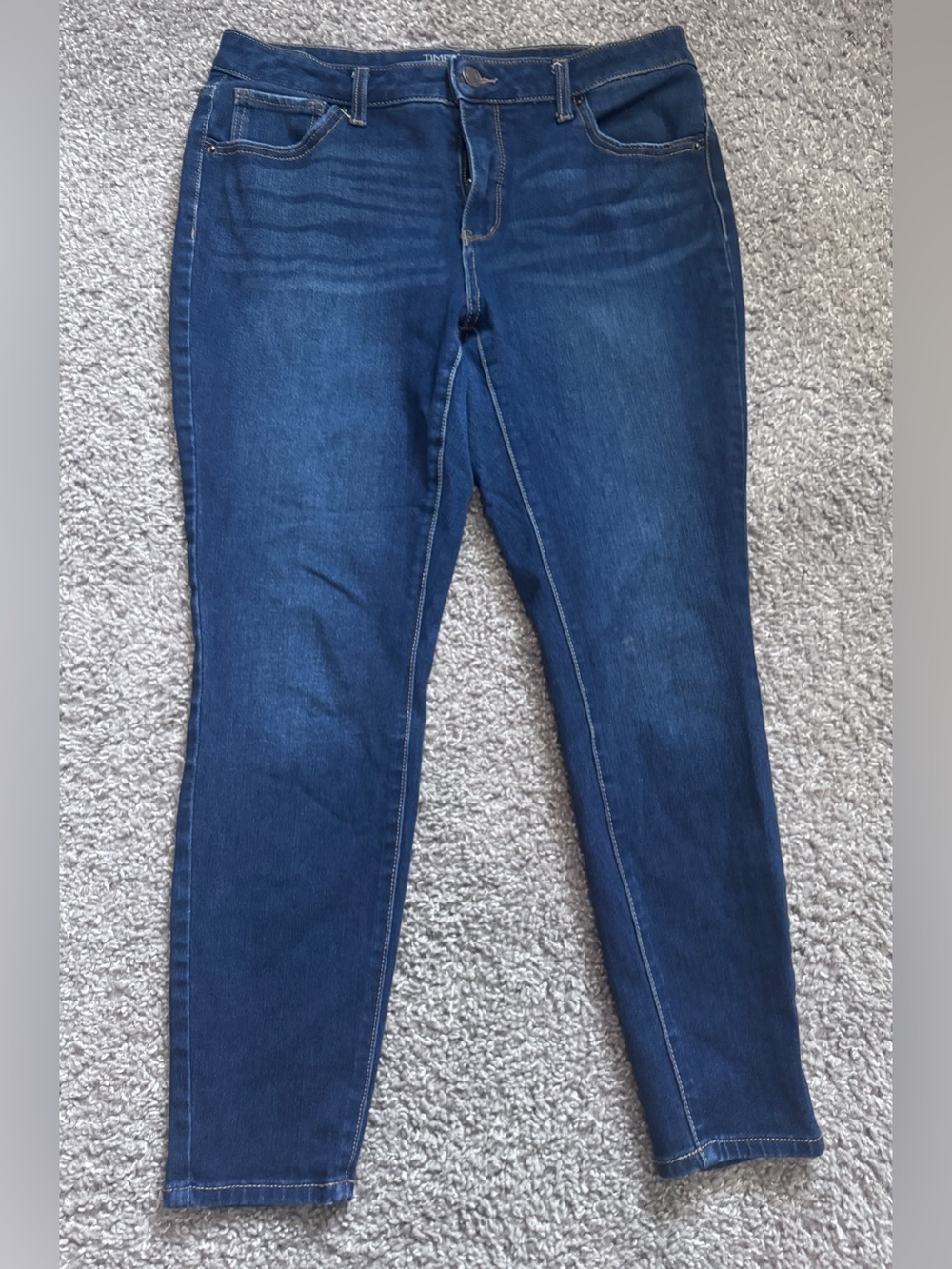 Time and Tru Women's Dark Blue High Rise Skinny Jeans- 14 Petite